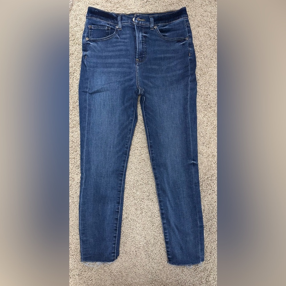 Express Dark Wash Skinny Mid-rise Jeans